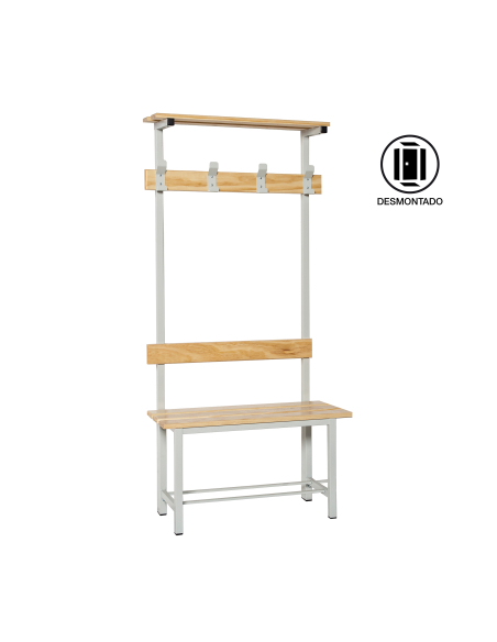 Banc vestiaire SIMONBENCH DÉMONTÉ SIMPLE AVEC PLATEAU 4/1000 GRIS 1800x1000x350 - SIMONRACK
