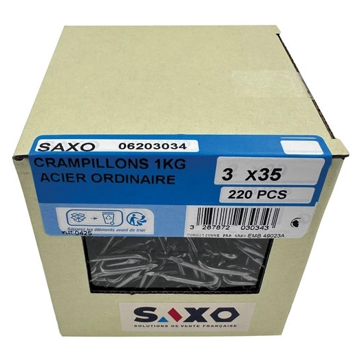 crampillons ordinaire 3.5 x 35 mm boite 1 kg - societe saxo
