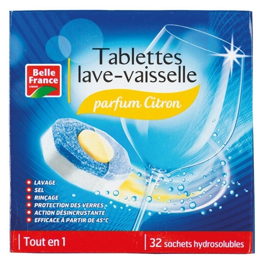 pastilles lave vaisselle tout-en-un citron belle france x 32 - diapar distribution alimentaire parisienne