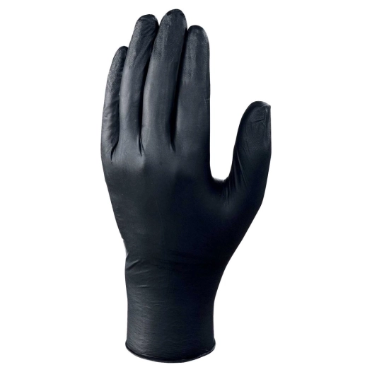 gant jetable en nitrile noir t.8/9 ambidextre boîte de 100 - delta plus