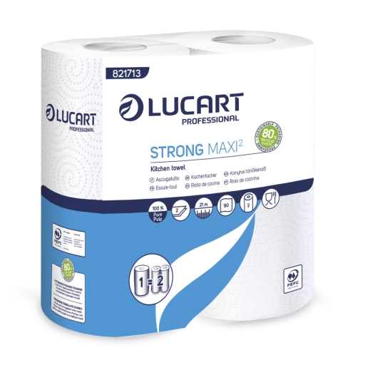 essuie-tout strong maxi2 blanc 2 rouleaux - lucart