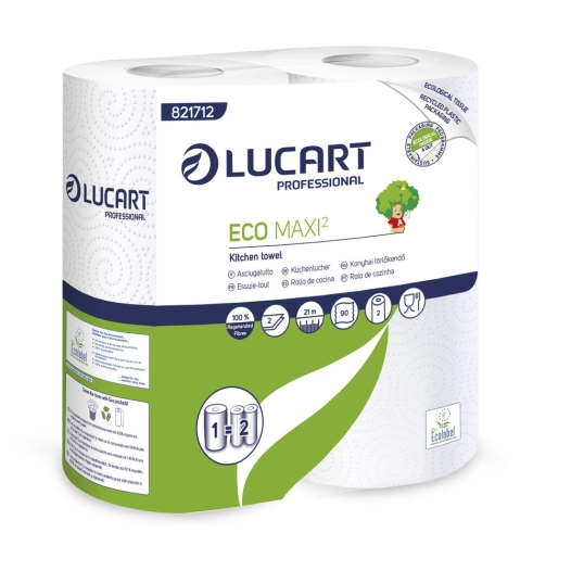essuie-tout eco maxi2 blanc 2 rouleaux - lucart