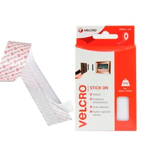ruban adhésif velcro usage général couleur blanc 20 mm x 1 m