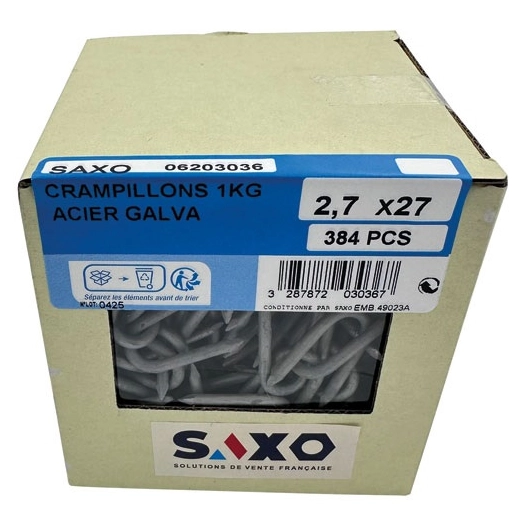 crampillons galva 2.7 x 27 mm boite 1kg - societe saxo