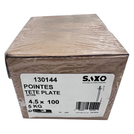 pointe tete plate 4.5x100mm boite de 5 kg - societe saxo