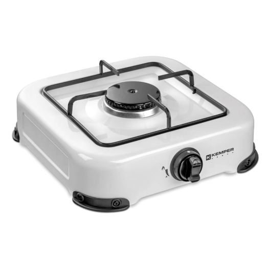 cuisinière à gaz butane/propane émaillée 1 brûleur, blanche, 270 x 300 x 90 mm