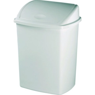 Poubelle plastique a couvercle basculant clap 10l blanc