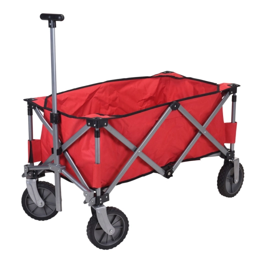 chariot de plage pliant 79x107x54cm couleur rouge