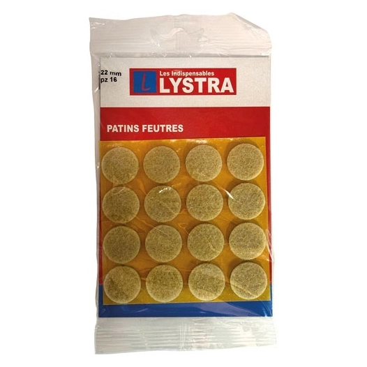 patins feutres adhã©sifs carres 22 mm x 16 piã¨ces marrons - lystra