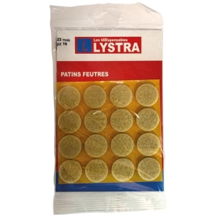 patins feutres adhã©sifs carres 22 mm x 16 piã¨ces marrons - lystra