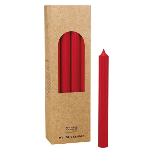 bougie droite rouge noel diamã¨tre 22 mm hauteur 200 mm - maison berger