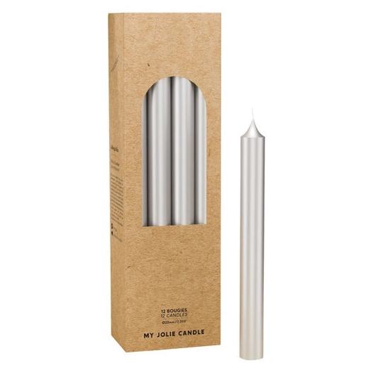 bougie droite argent - maison berger