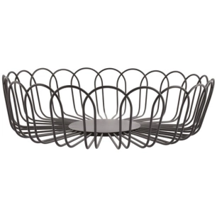 flores panier metallique 26,5xh7,5cm noir - fine dining living