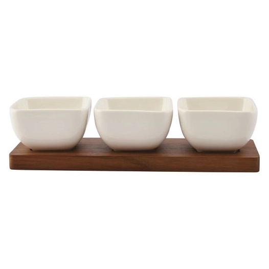 cucina set apero 25x8xh6,5cm 4 piãˆces blanc - fine dining living