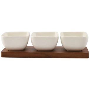 cucina set apero 25x8xh6,5cm 4 piãˆces blanc - fine dining living