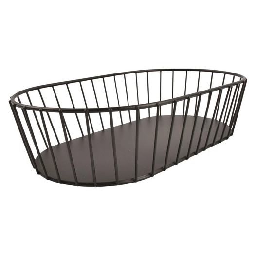 cesta panier metallique 29x16xh7cm noir - fine dining living