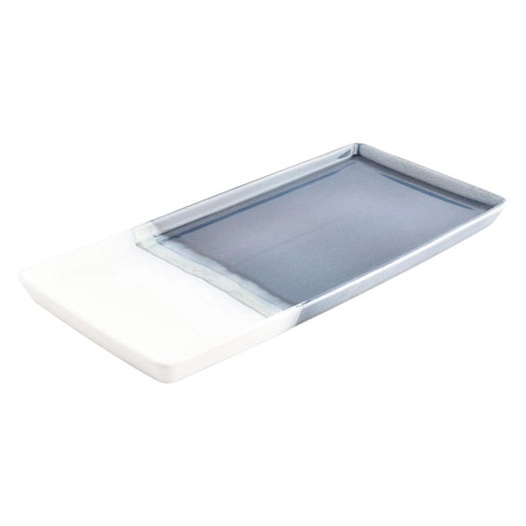 flow plat a servir 14x32cm bleu - fine dining living