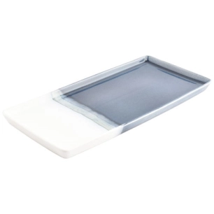 flow plat a servir 14x32cm bleu - fine dining living