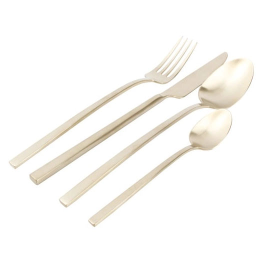 terno set de couverts 16 piãˆces mat or - fine dining living