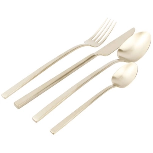 terno set de couverts 16 piãˆces mat or - fine dining living