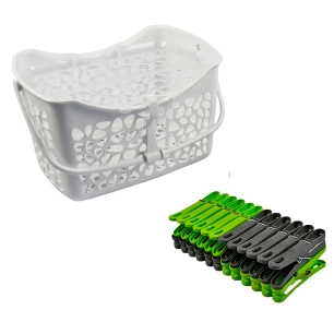 panier rigide avec 24 clips 19 x 14,5 x 11 cm
