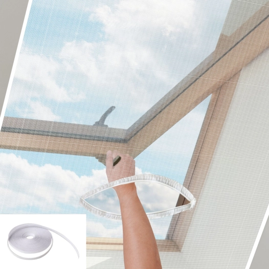 kit moustiquaire pour fenêtre de toit luance 130x150cm avec bande de fixation - luance