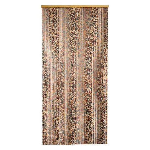 Rideau de porte perles de bois multicolores 90 x 200 cm - morel