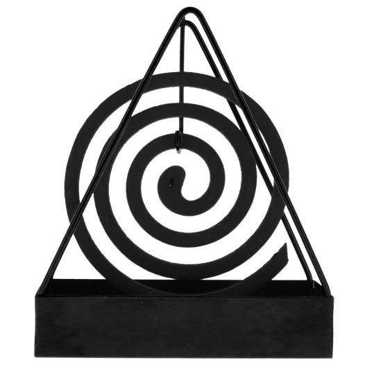 porte spirale métal triangle luance avec 6 spirales en bois de santal noir - luance