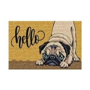 tapis brosse coco 15mm hello chien 40x60cm - intex-dehee