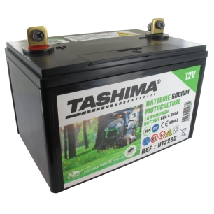 batterie universelle sodium-ion tashima 12v, 25a pour tondeuse autoportées. modèle compact l: 184, l: 126, h: 136mm. pouvant êtr