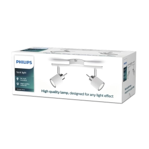 lampe 2 lumières, meranti, blanc, gu10, sans ampoule