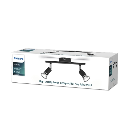 lampe 2 lumières, limbali, noire, gu10, sans ampoules