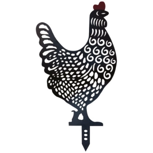 poule cokot tonka silhouette décorative à planter noir - nortene
