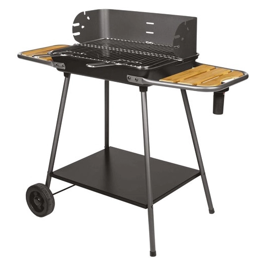 barbecue charbon promenade cuve fonte 54x88cm 2 tablettes souflerie florence 54.5x38.5cm - somagic