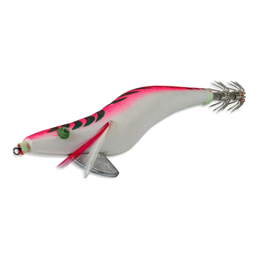 leurre artificiel spécial pour la pêche du calmar et de la coupe. ventre blanc couleur rose 135 mm
