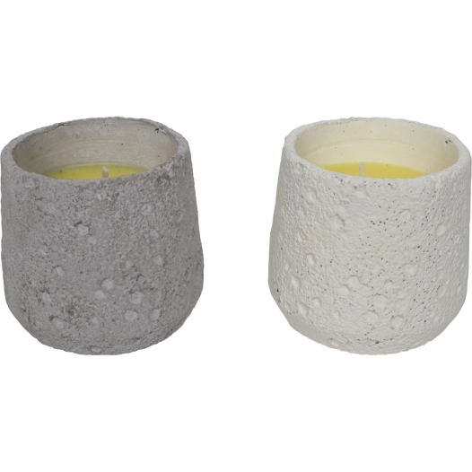 bougie à la citronnelle terracotta tenerife gm x1 gris/blanc - luance