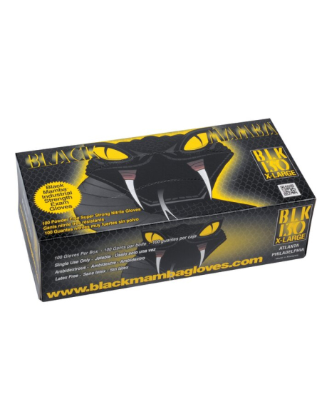 Gants nitrile jetables mécanique (100 pcs) taille XL - Protection atelier vélo - BLACK MAMBA