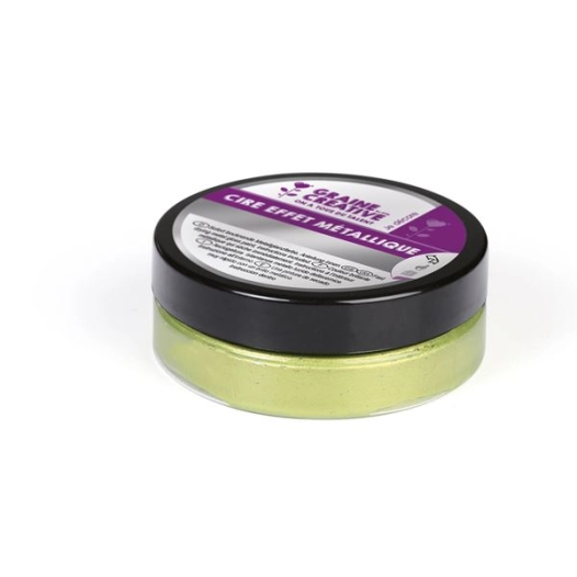 cire effet metallique vert anis 62.5g - graine creative