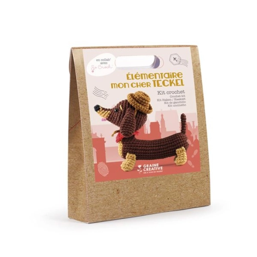 kit amigurumi teckel 180mm - graine creative