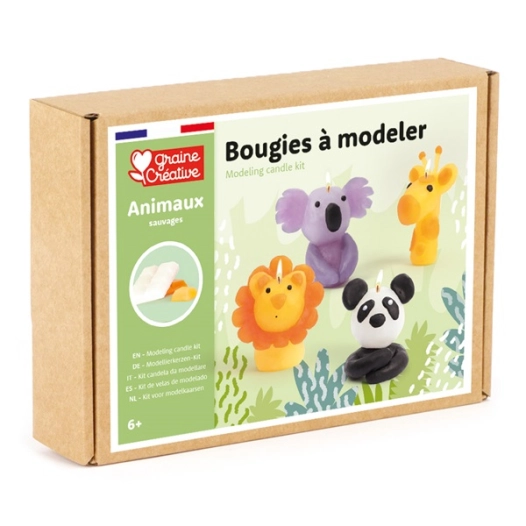 kit bougies a modeler animaux sauvages - graine creative