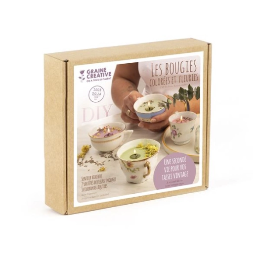 kit bougies fleuries et colorees - graine creative