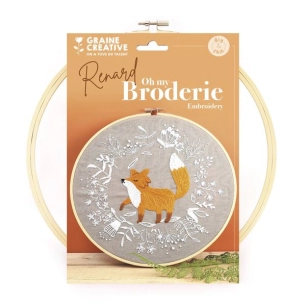 kit broderie renard 280 x 290 x 20 mm - graine creative