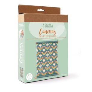 kit canevas fleurs tropicales - graine creative