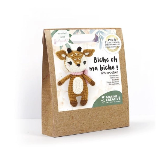 kit crochet biche 170 mm - graine creative