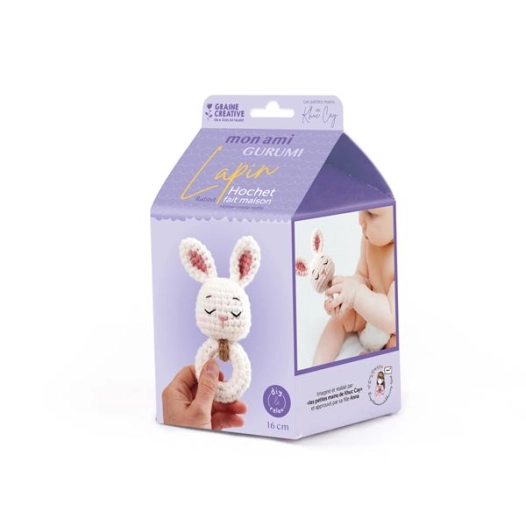 kit crochet hochet lapin - graine creative