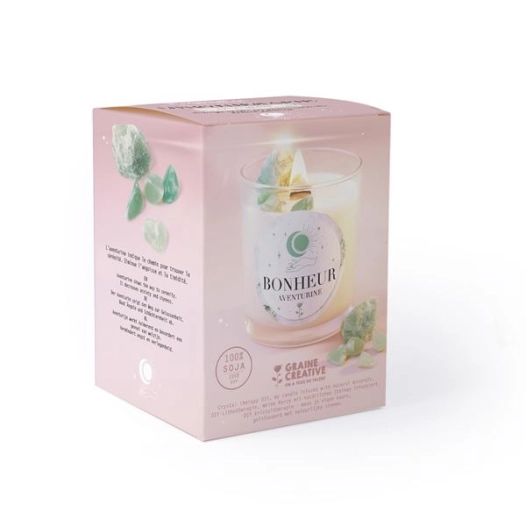 kit diy bougie lithotherapie aventurine - graine creative