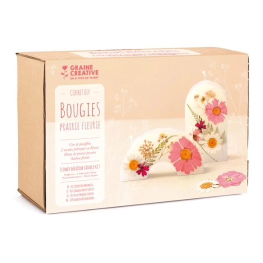 kit diy bougies prairie fleurie - graine creative