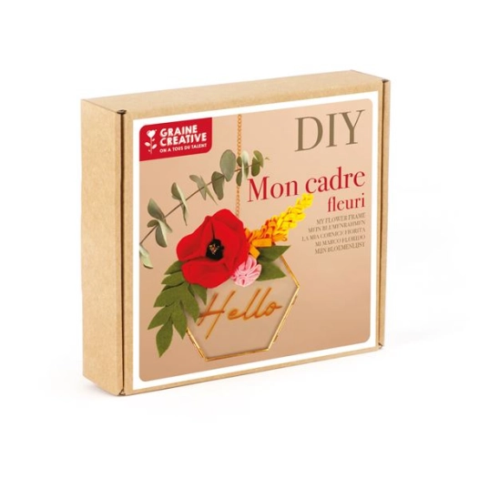 kit diy deco cadre fleuri - graine creative