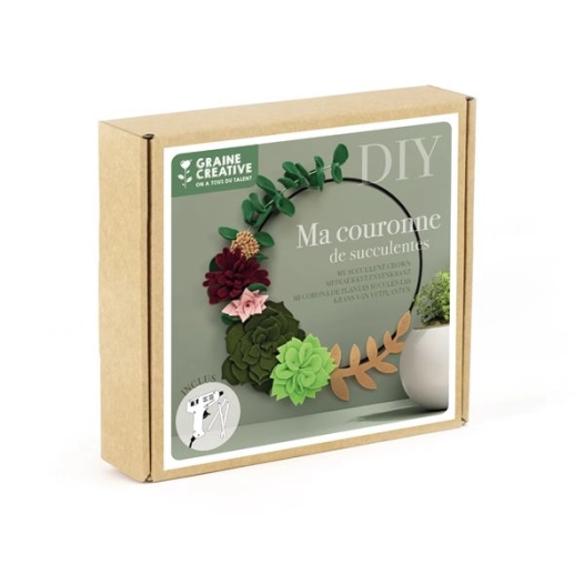 kit diy ma couronne de succulentes - graine creative