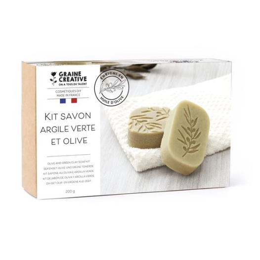 kit diy savon a l'olive & argile verte - graine creative